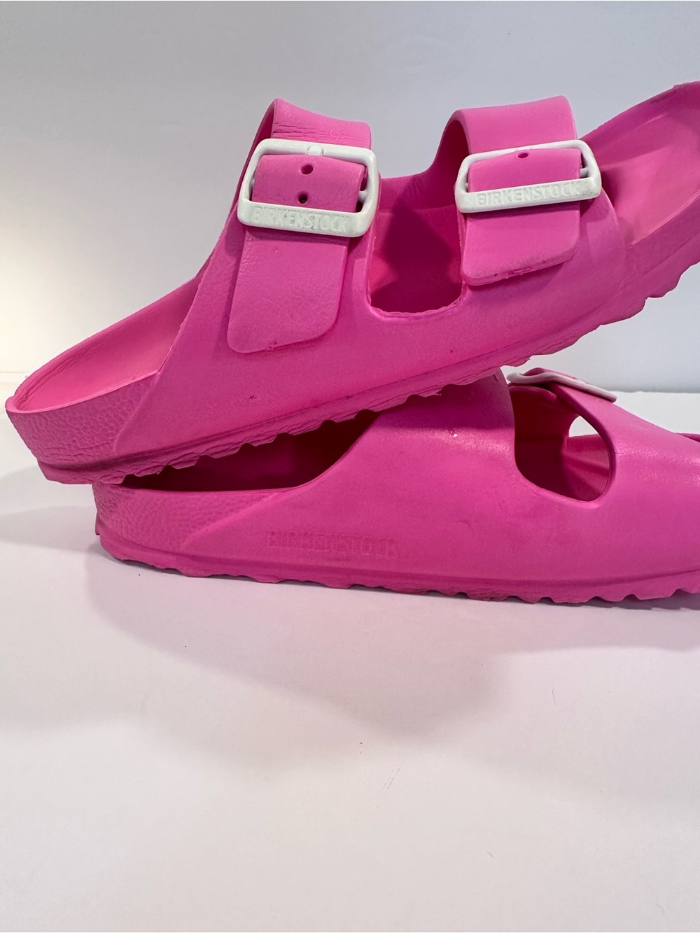 Birkenstock Arizona EVA Hot Pink Double Buckle Sandals Women's Size 39 EU 8 US - Picture 3 of 10